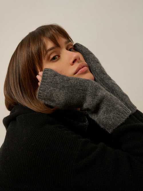 Mitaines 6 Fils - Fay - Anthracite Chiné