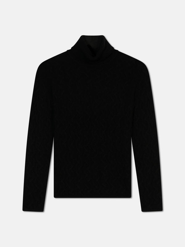 Pull Col Roulé 4Fils - Némesis - Noir