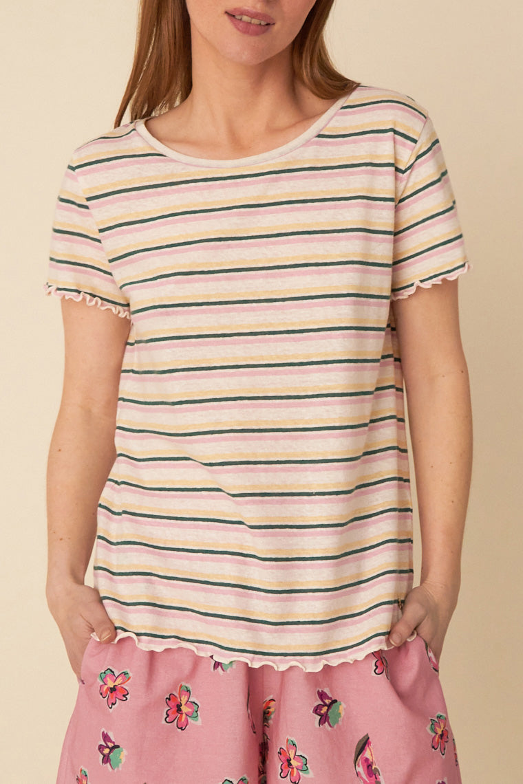 Judo T-Shirt - Coconut Stripe