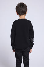 Jersey de cuello redondo con estrella en el codo Judy - Negro multicolor lurex - Infantil