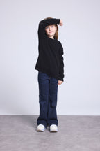 Jersey de cuello redondo con estrella en el codo Judy - Negro multicolor lurex - Infantil