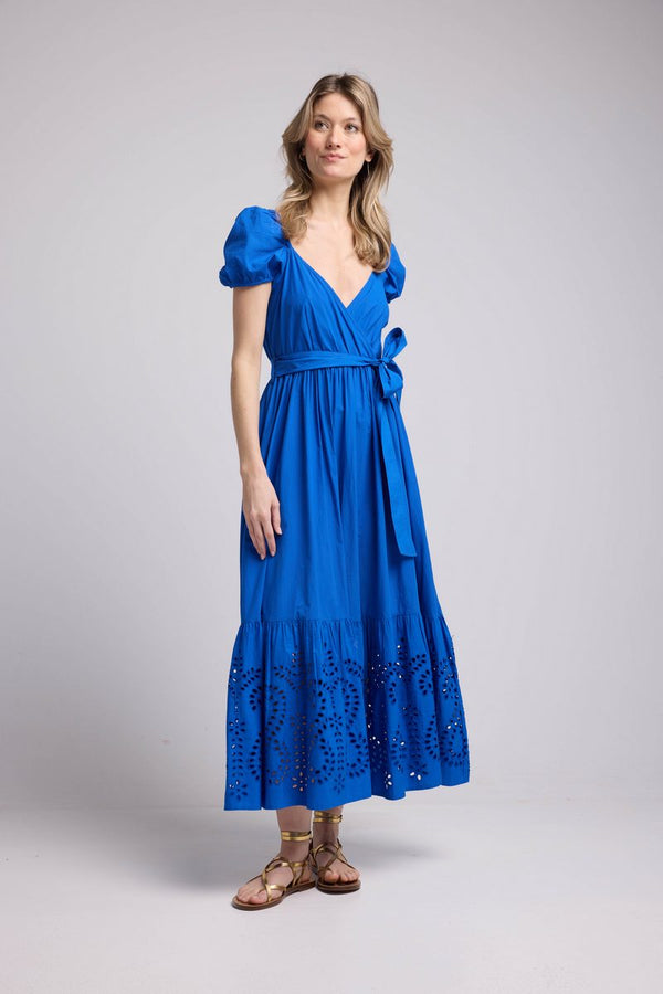 Robe Long Manches Courtes - Bleu