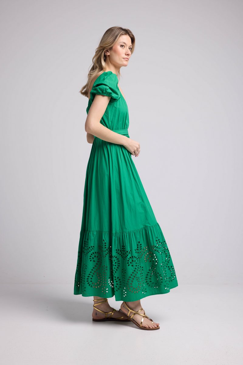 Robe Long Manches Courtes - Vert