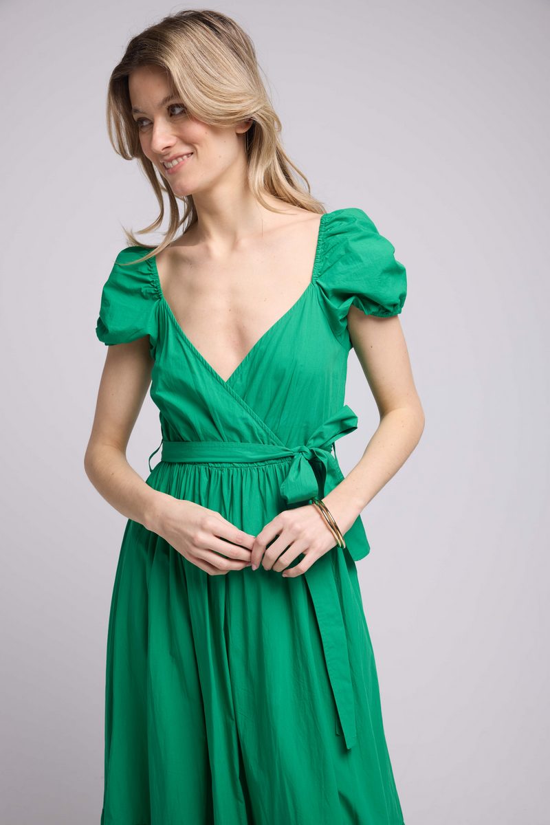 Robe Long Manches Courtes - Vert