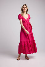 Robe Long Manches Courtes - Rose