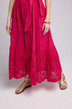 Robe Long Manches Courtes - Rose