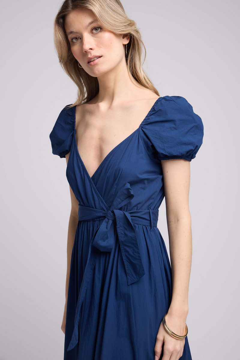 Robe Long Manches Courtes - Navy
