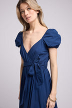 Robe Long Manches Courtes - Navy