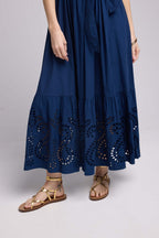 Robe Long Manches Courtes - Navy
