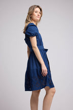 Vestido Corto Manga Corta - Navy