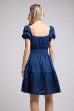Vestido Corto Manga Corta - Navy