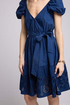 Vestido Corto Manga Corta - Navy