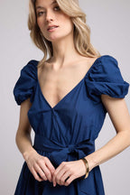 Vestido Corto Manga Corta - Navy