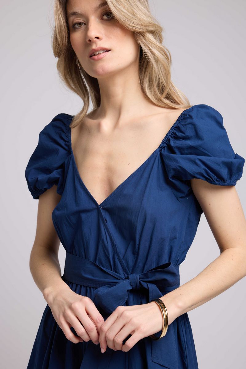 Vestido Corto Manga Corta - Navy