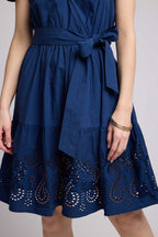 Vestido Corto Manga Corta - Navy