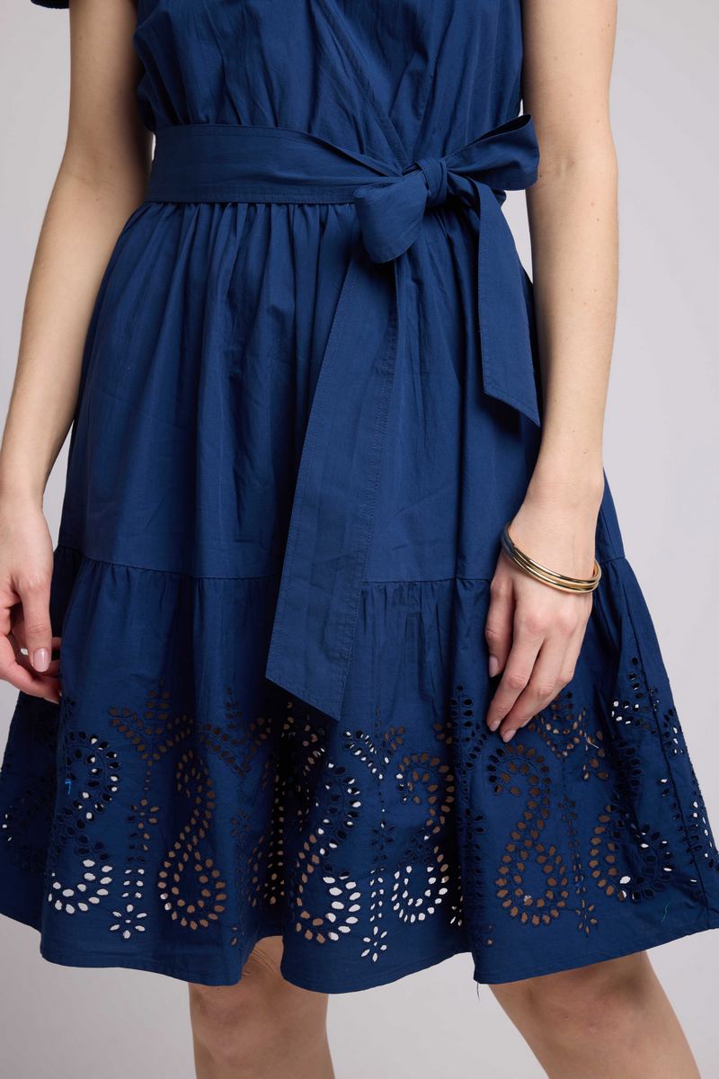 Vestido Corto Manga Corta - Navy