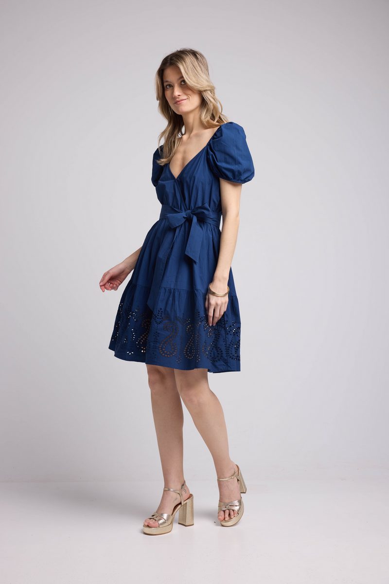 Vestido Corto Manga Corta - Navy