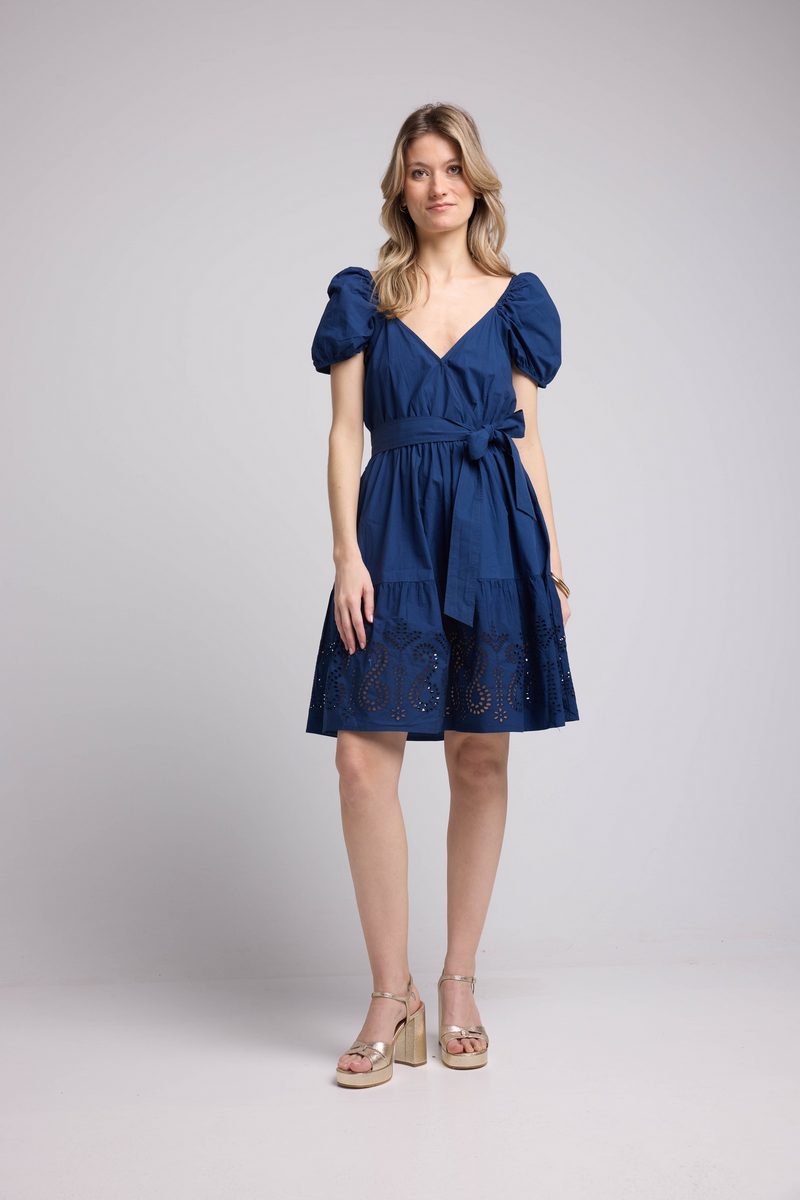 Vestido Corto Manga Corta - Navy