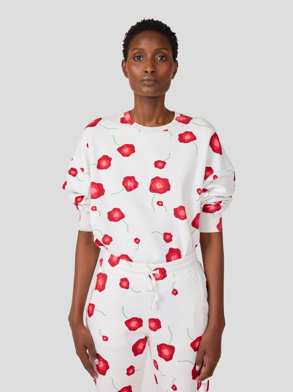 Pull Harlem En Polaire Imprimée Coquelicot