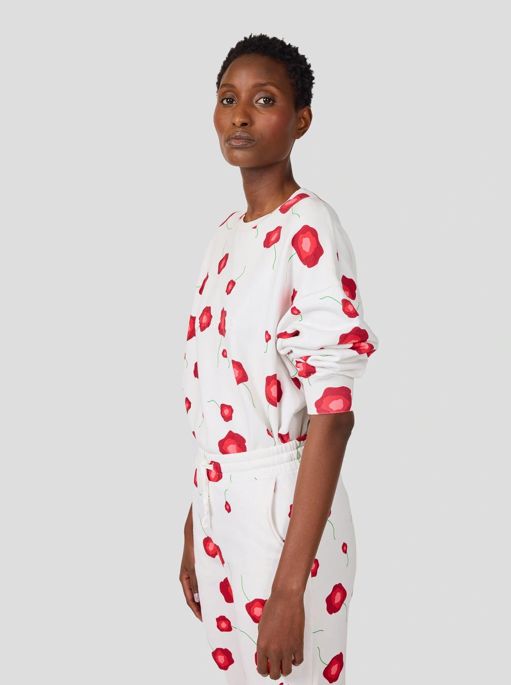 Pull Harlem En Polaire Imprimée Coquelicot