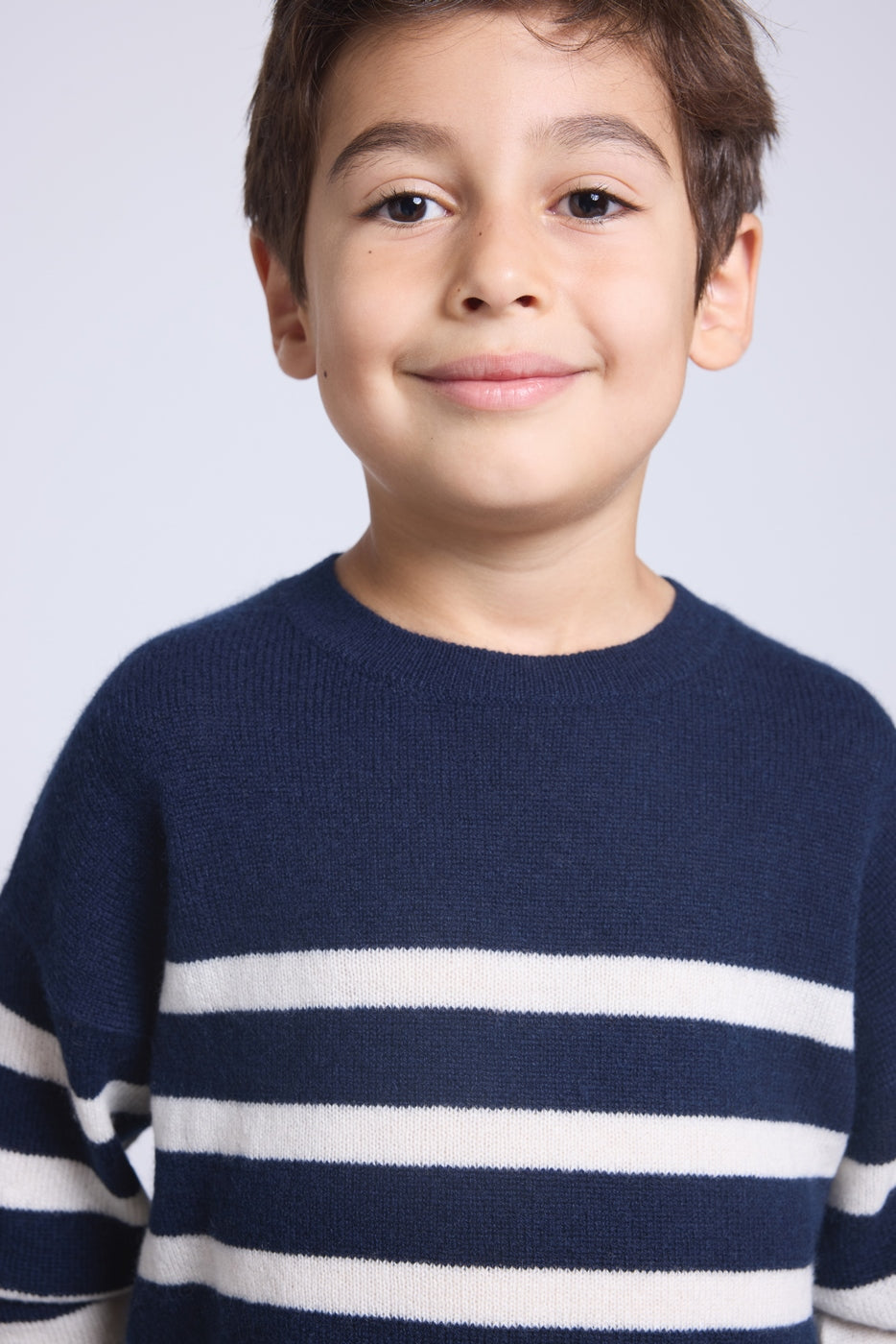 June Crew Neck Striped Jumper - Navy Blue White - Kids