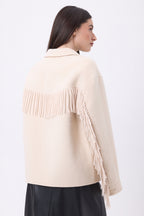 Chaqueta con flecos June - Beige - Mujer
