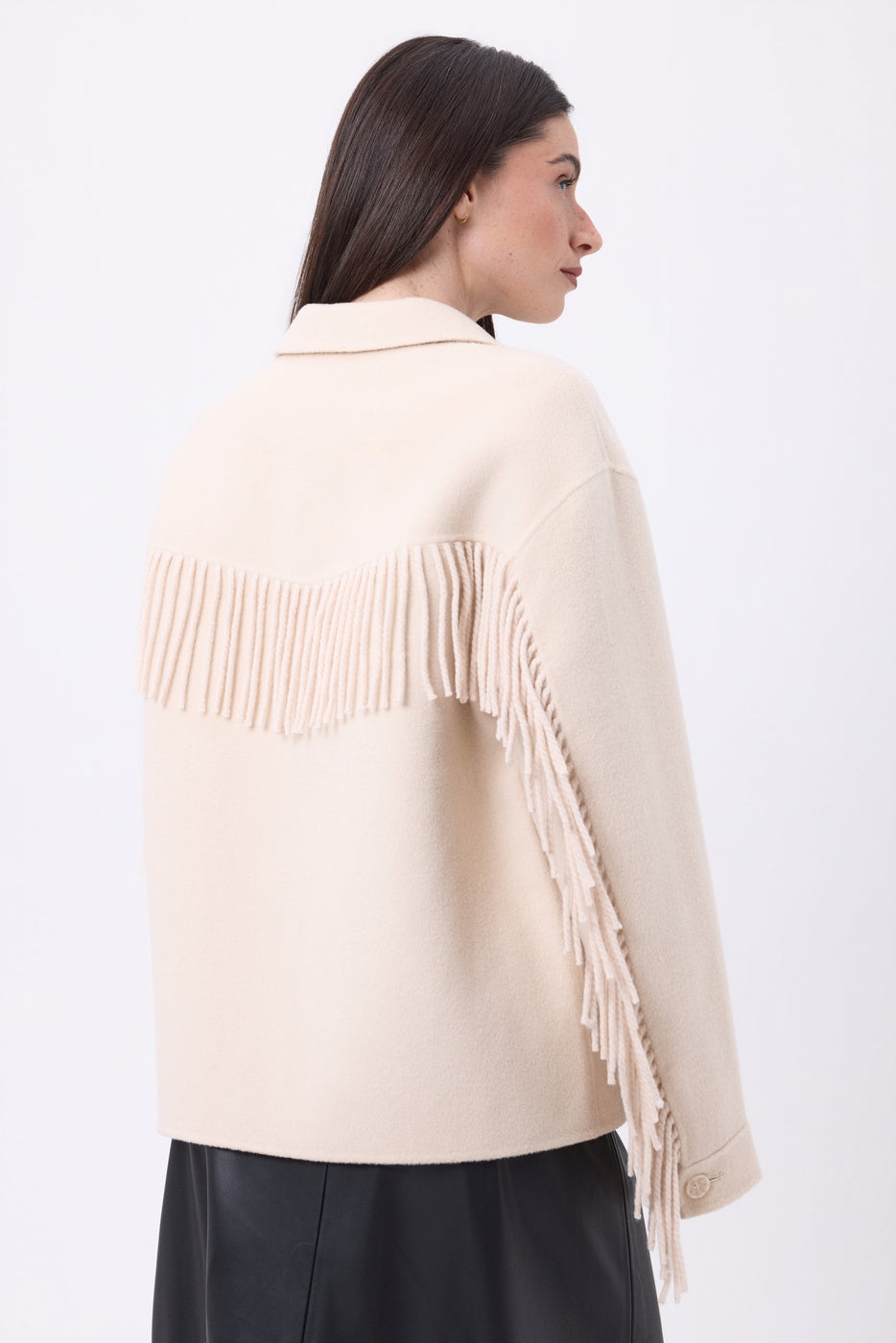 Chaqueta con flecos June - Beige - Mujer