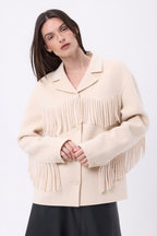 Chaqueta con flecos June - Beige - Mujer