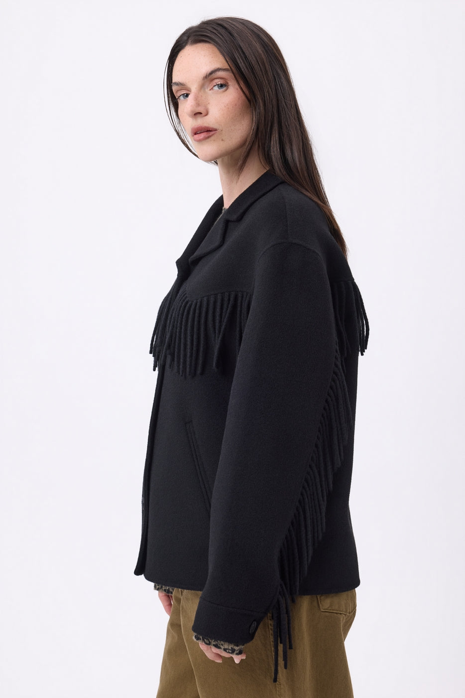 Veste À Franges June - Noir - Femme