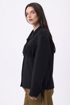 Veste À Franges June - Noir - Femme