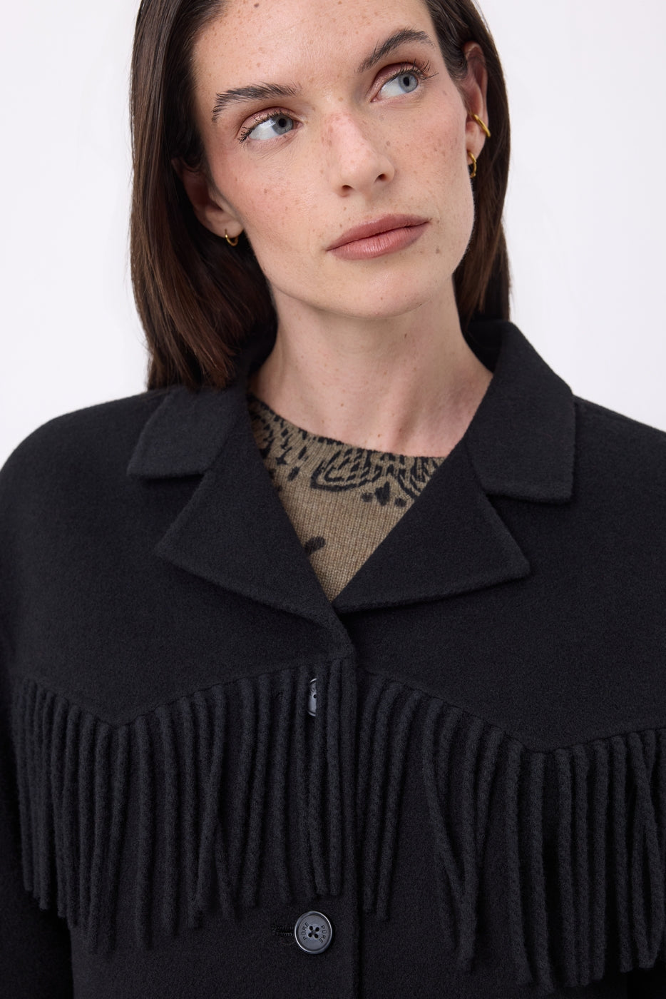 Veste À Franges June - Noir - Femme