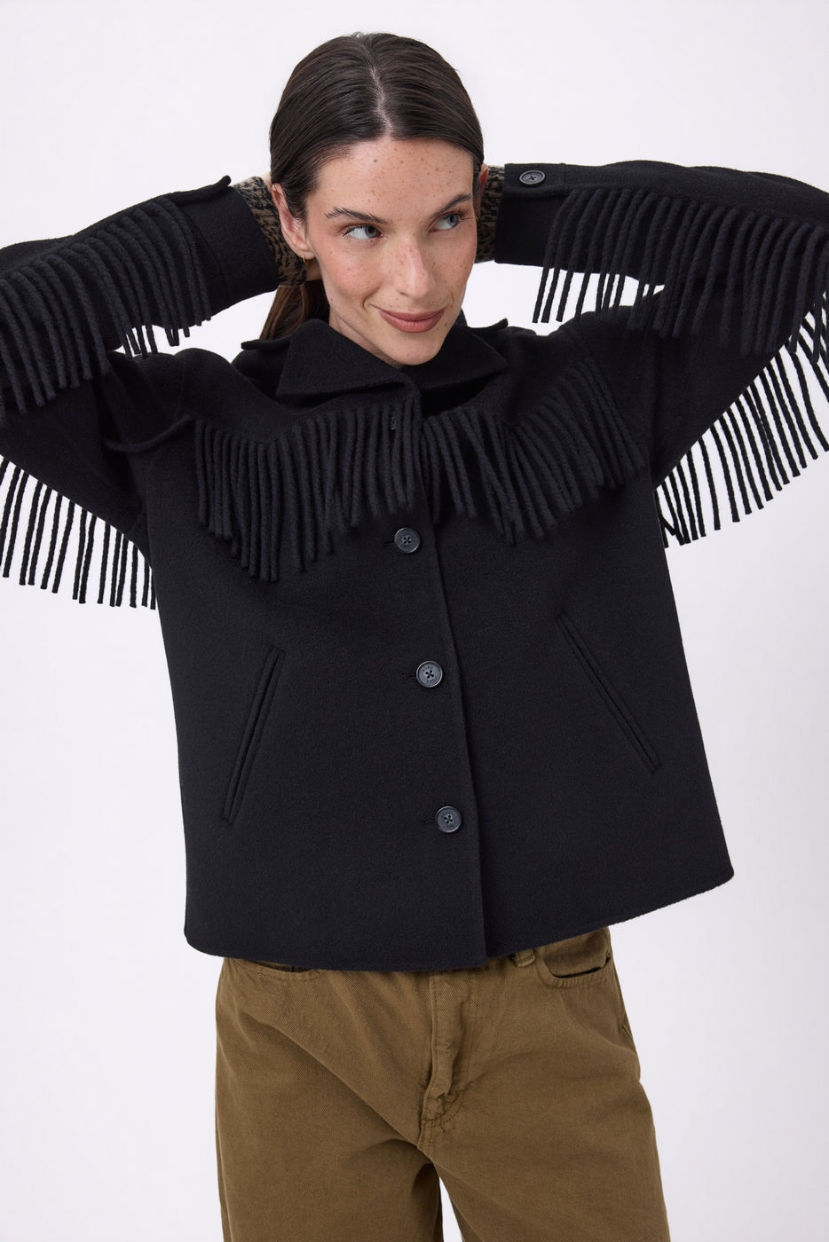 Veste À Franges June - Noir - Femme