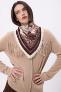 Petit Bandana Jungle - Marron - Femme - 100% Cachemire