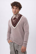 Petit Bandana Jungle - Marron - Homme - 100% Cachemire