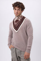 Petit Bandana Jungle - Marron - Homme - 100% Cachemire