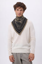 Kleines Bandana Jungle - Khaki Meliert - Herren - 100 % Kaschmir