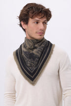 Kleines Bandana Jungle - Khaki Meliert - Herren - 100 % Kaschmir