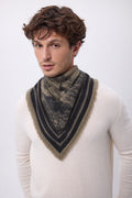 Kleines Bandana Jungle - Khaki Meliert - Herren - 100 % Kaschmir