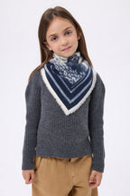 Petit Bandana Jungle - Bleu Marine - Enfant - 100% Cachemire