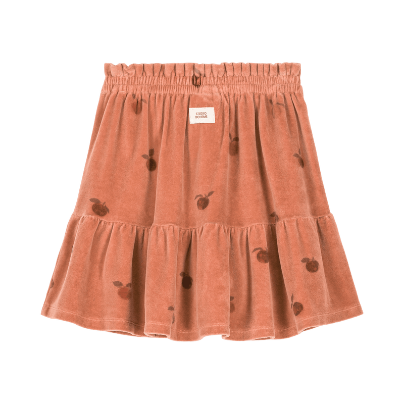 Falda Samba Terciopelo Rosa Manzana