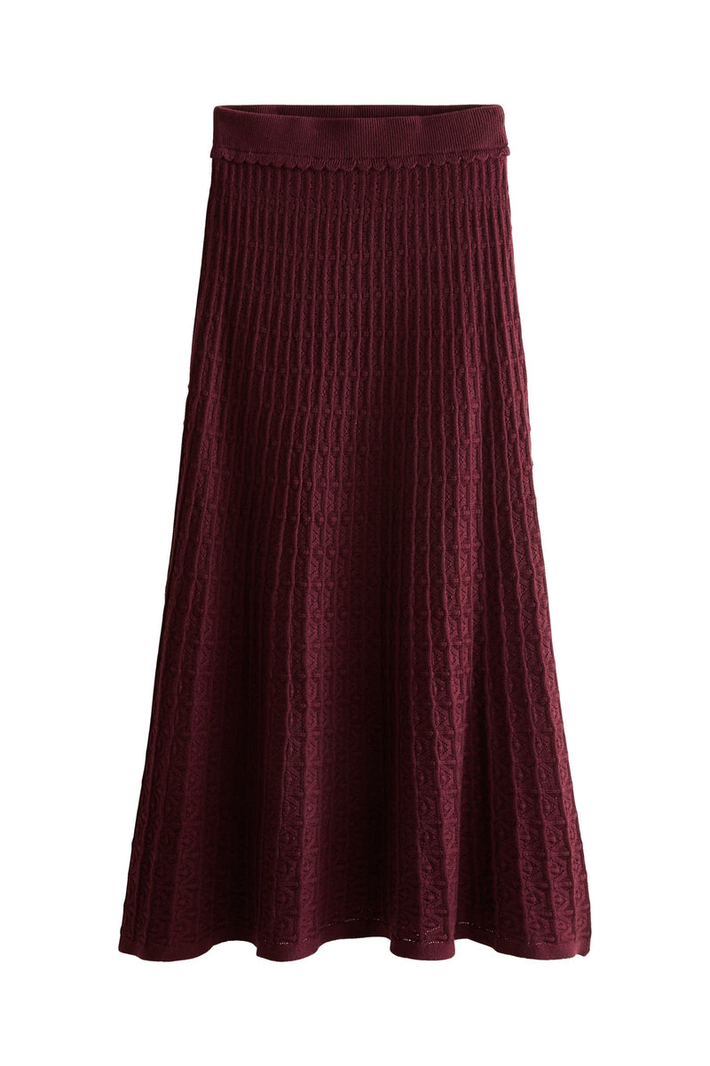 Nivia Burgundy Pointelle Skirt