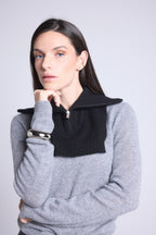 Justine Halsedisse Med Lynlås - Sort - Unisex - 100% K hisjmir