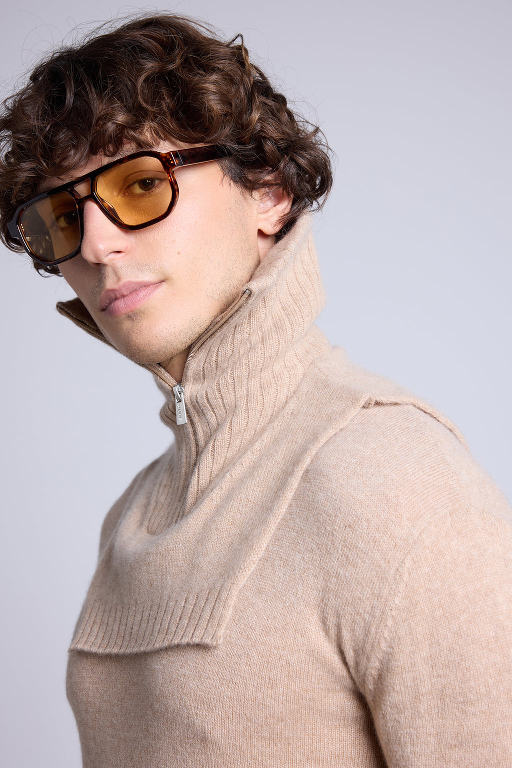 Col Camionneur Justine - Beige Creme - Mixte - 100% Cachemire