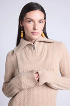 Justine Half-Zip Collar - Cream Beige - Unisex