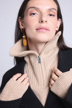Justine Half-Zip Collar - Cream Beige - Unisex