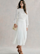 JUPE MAILLE LEGERE BLANCHE JANICE PETITE MENDIGOTE