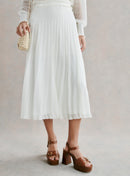 JUPE MAILLE LEGERE BLANCHE JANICE PETITE MENDIGOTE