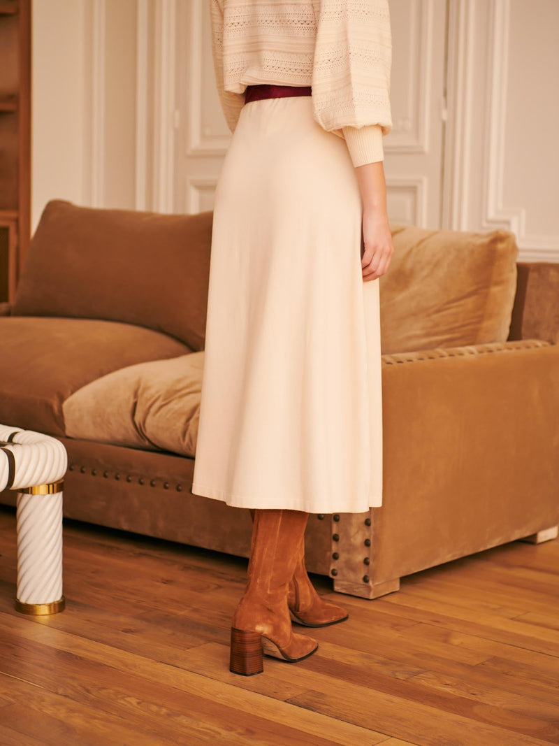 JUPE MAILLE BLANCHE JASMINE PETITE MENDIGOTE