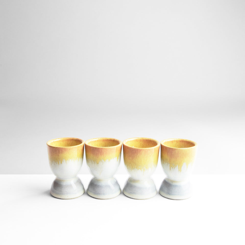 Set Of 4 Egg Cups - Sand Yellow