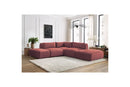 Jeanne - Modular Fixed Corner Sofa - Velvet Fabric With 2 Low Chairs, 1 Corner And 2 Poufs